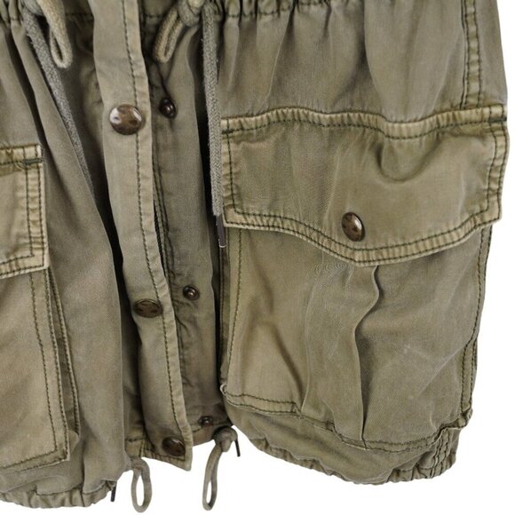 Aritzia Talula XXXS Green & Black Hooded Utility Jacket With Drawstring Waist - Picture 3 of 8